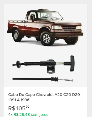 Comparação de preço de Cabo Capo D20 C20 A20 D40 C/ Puxador