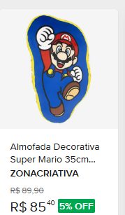 Comparação de preço de Almofada Super Mario