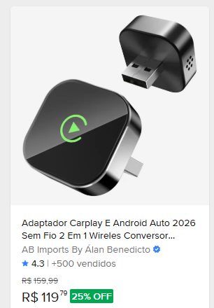 Comparação de preço de Adaptador TTDS CarPlay e Android Auto Sem Fio