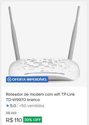 Comparação de preço de Modem Adsl Wifi W9970- Tp Link