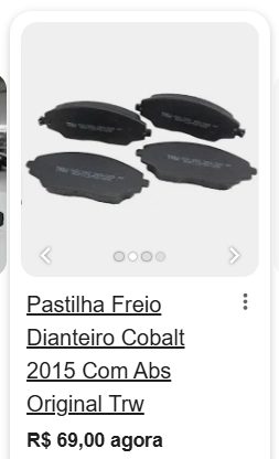 Comparação de preço de Pastilha De Freio Cobalt 1.4