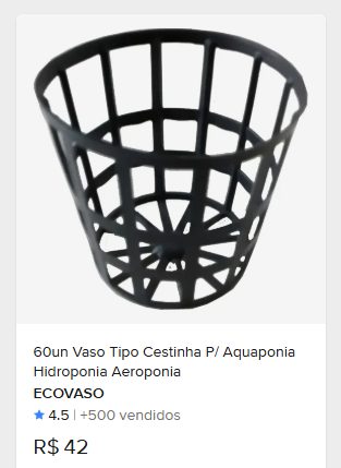 Comparação de preço de 63un Vaso Tipo Cestinha P/ Aquaponia Hidroponia Aeroponia
