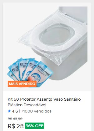 Comparação de preço de Kit 50 Protetor Plástico Descartável Assento Vaso Sanitário
