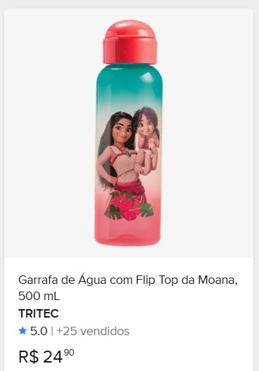 Comparação de preço de Garrafa De Água Da Moana 500 Ml