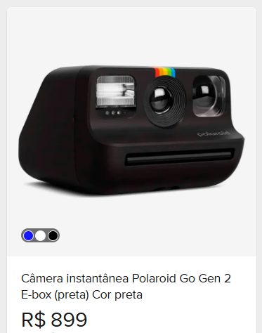 Comparação de preço de Câmera instantânea Polaroid Go Gen 2 E-box