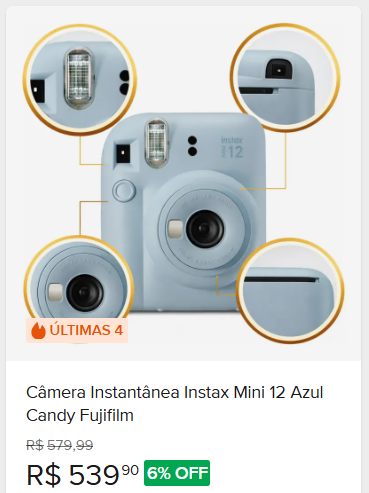 Comparação de preço de Câmera Candy Mini 12