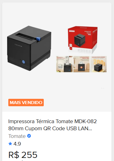 Comparação de preço de Impressora Térmica Tomate MDK-082 80mm