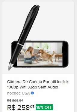Comparação de preço de Caneta HD camera