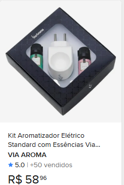 Comparação de preço de Kit Aromatizador Elétrico Standard com Essências Via Aroma Bamboo e Lavanda
