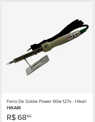 Comparação de preço de Ferro De Solda Profissional Hikari 60w 127v