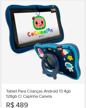 Comparação de preço de Tablet Kids Android 13 4gb 128gb