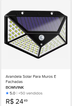 Comparação de preço de Arandela Solar Para Muros E Fachadas