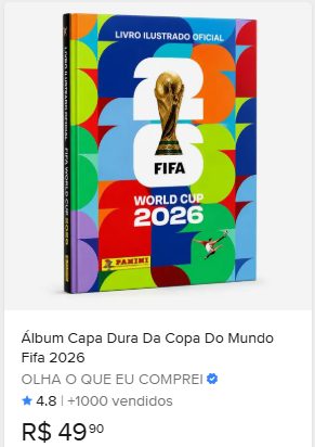 Comparação de preço de Álbum Oficial Capa Dura Ouro Copa Do Mundo 2026