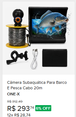Comparação de preço de Monitor De Pesca Com Visão Infravermelha E Cabo 20m