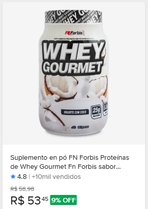 Comparação de preço de Whey Protein 907g - Fn Forbis Iogurte c/ Coco