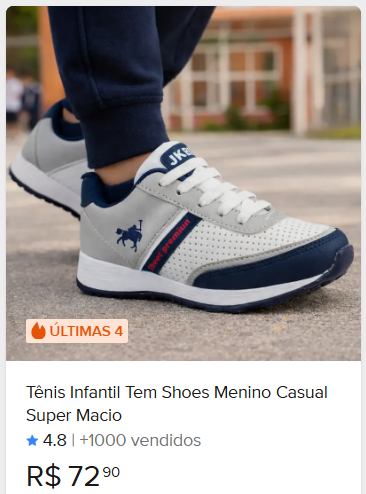Comparação de preço de Tênis Infantil Menino Tam. 30