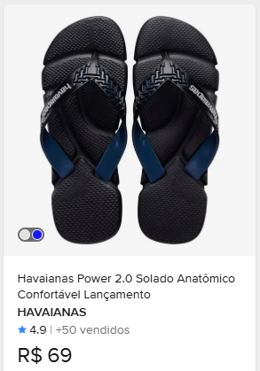 Comparação de preço de Chinelo Havaianas Power 2.0 Masculino Tam. 37/38