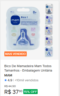 Comparação de preço de 2 Bicos De Mamadeira 0+ Meses