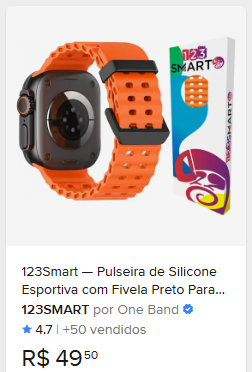 Comparação de preço de 123Smart — Pulseira de Silicone Esportiva com Fivela Preto Para Apple Watch Ultra