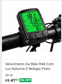 Comparação de preço de Velocímetro De Bike R48 Com Luz Noturna E Relógio