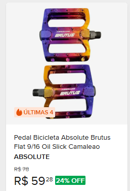 Comparação de preço de Pedal Bicicleta Absolute Brutus Flat 9/16 Oil Slick Camaleao