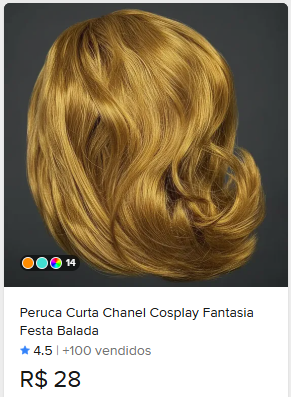Comparação de preço de Peruca Curta Chanel Loira