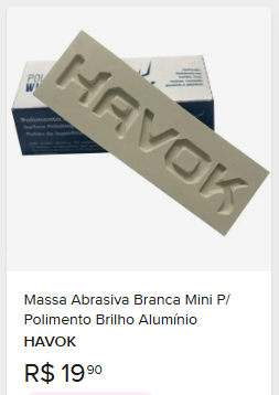 Comparação de preço de Massa Abrasiva Branca Mini P/ Polimento Brilho Alumínio Havok