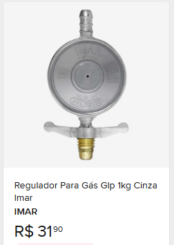 Comparação de preço de Regulador Para Gás Glp 1kg Cinza Imar