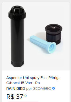 Comparação de preço de Aspersor Uni-spray Esc. P/irrig. C/bocal 15 Van - Rb