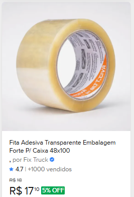 Comparação de preço de Fita Adesiva Transparente 48x100 Qualitape