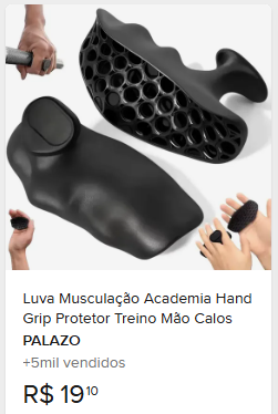 Comparação de preço de Luva Musculação Academia Hand Grip Protetor Treino Mão Calos