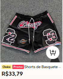 Comparação de preço de Shorts de Basquete Esportivo tam. M