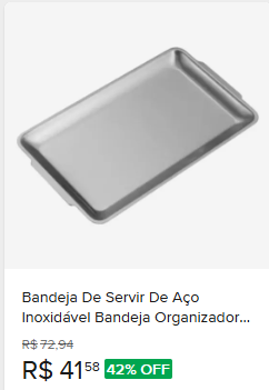 Comparação de preço de Bandeja De Servir De Aço Inoxidável Bandeja Organizadora Fos
