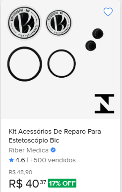 Comparação de preço de Kit Acessórios De Reparo Para Estetoscópio Bic