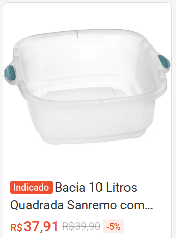Comparação de preço de Bacia Quadrada Transparente 10L Hydrus Sanremo