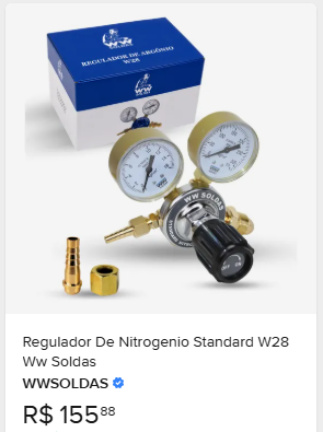 Comparação de preço de Regulador de Pressão p/ Cilindro de Nitrogenio Standard W28 Ww Soldas