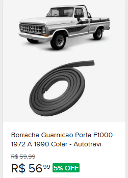 Comparação de preço de Par Guarnição Porta F100 F1000 F7000 F12000 F21000 72/89