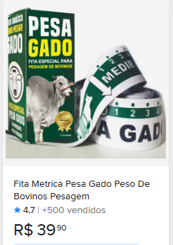 Comparação de preço de Fita Metrica Pesa Gado Peso De Bovinos Pesagem