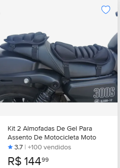 Comparação de preço de Kit 2 Almofadas De Gel Para Assento De Motocicleta Moto