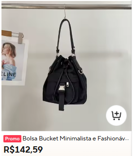 Comparação de preço de Bolsa Bucket Minimalista preta