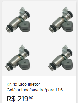 Comparação de preço de Kit 4x Bico Injetor Gol/santana/saveiro/parati 1.6 - Até 2000 Iwp024