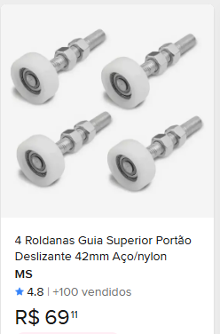 Comparação de preço de 4 Roldanas Guia Superior Portão Deslizante 42mm Aço/nylon