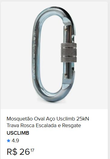 Comparação de preço de Mosquetão Aço 300kg