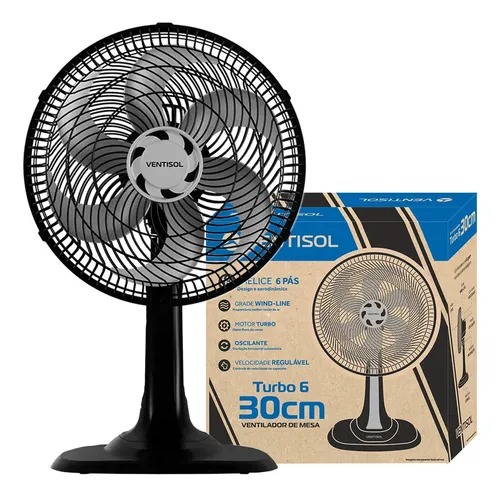 Ventilador de Mesa Ventisol 30cm 6 Pás