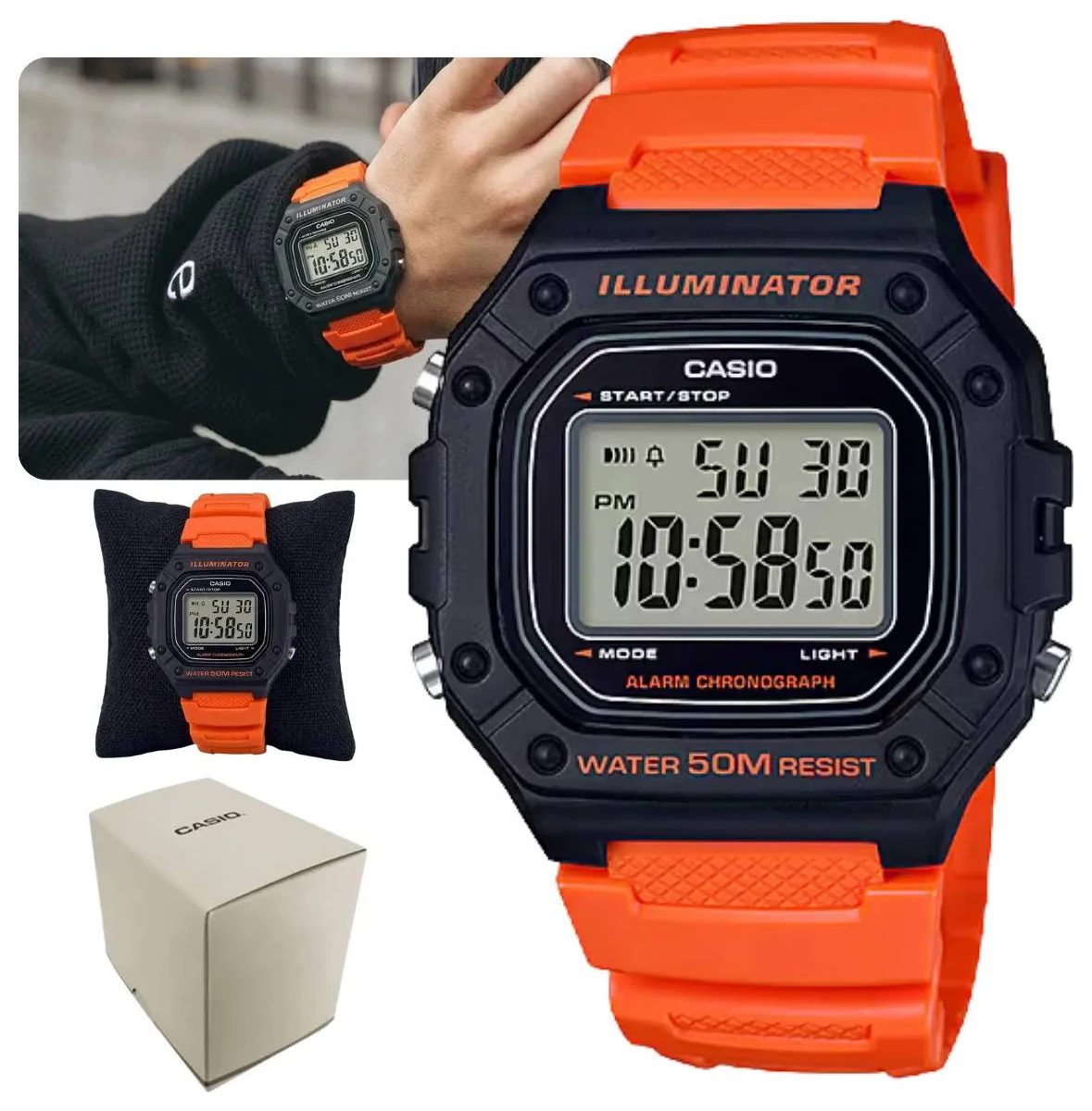 Relógio Casio Unissex Digital Esportivo Resistente À Água