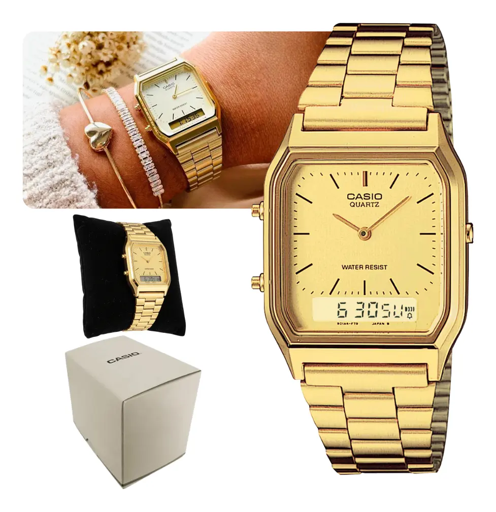 Relógio Feminino Delicado Dourado Casio Digital