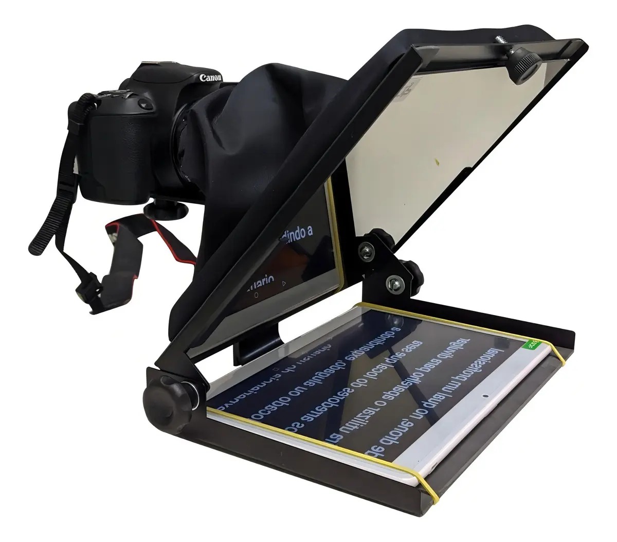 Teleprompter 10,5 Dslr C/ Suporte Celular + Gopro + Controle