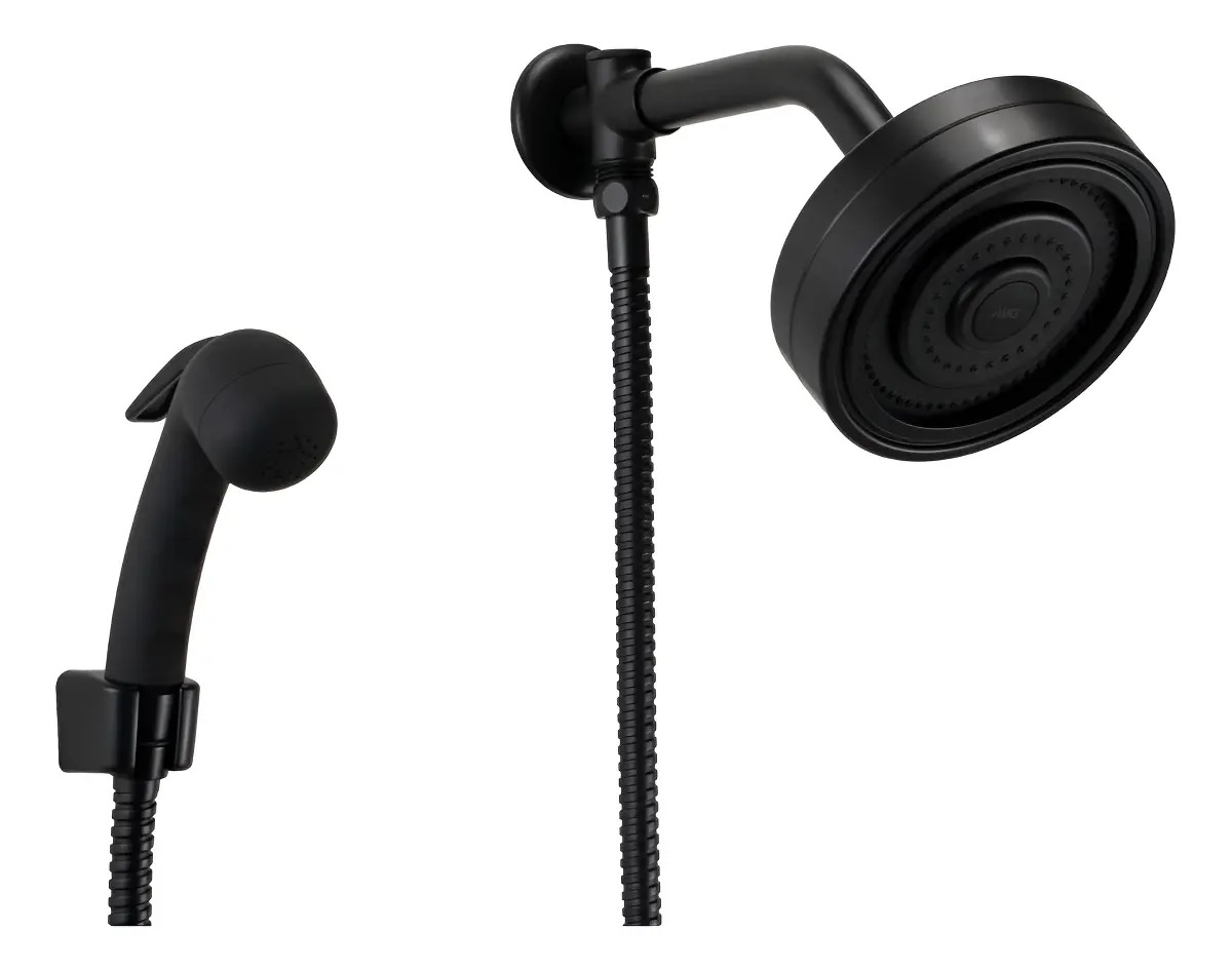 Ducha Autolimpante Abs Preto Com Ducha Manual