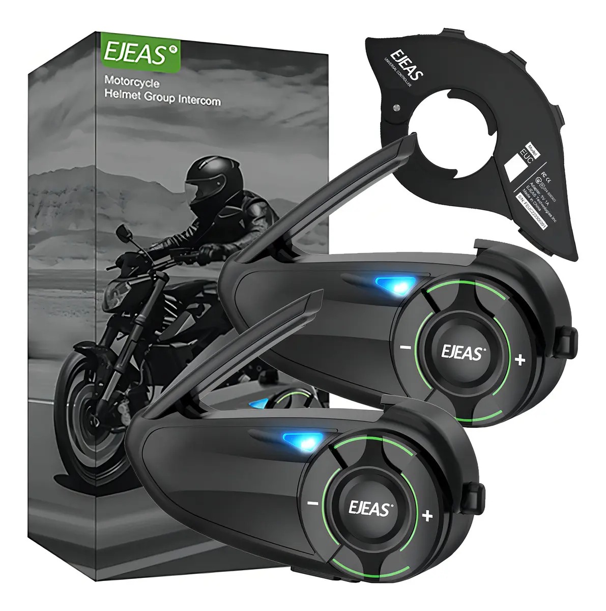 Kit Par Fone Moto Ejeas Q8 Intercomunicador