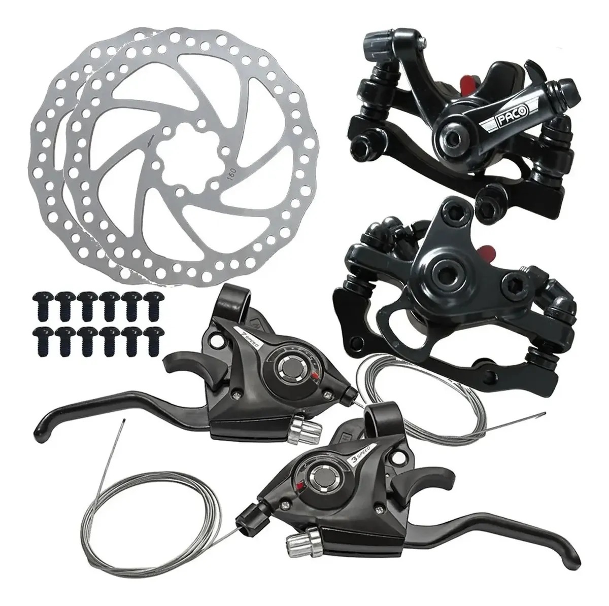 Kit Freio a Disco 160mm + Passador 21v Bike